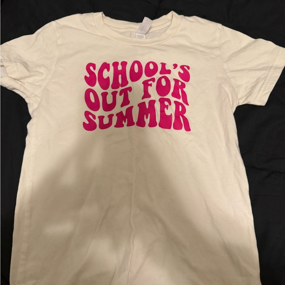 Kids Cream T-Shirt with Pink Print